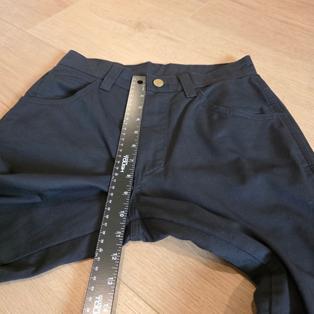 Los Angeles Apparel Black Poly Cotton Twill Pants Fits 27x28 High Rise Wide Leg - Picture 5 of 9